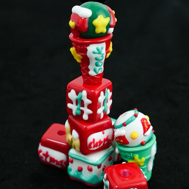 Christmas Collection Of Hand-Painted Beads