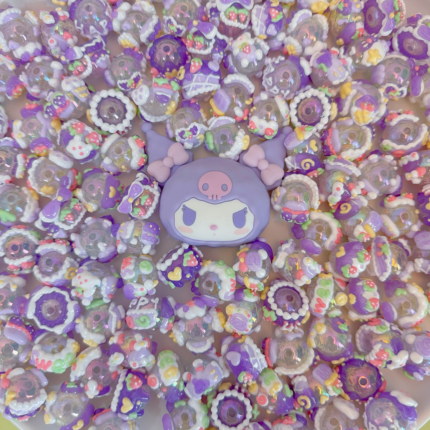 Purple Hand-Painted Beads