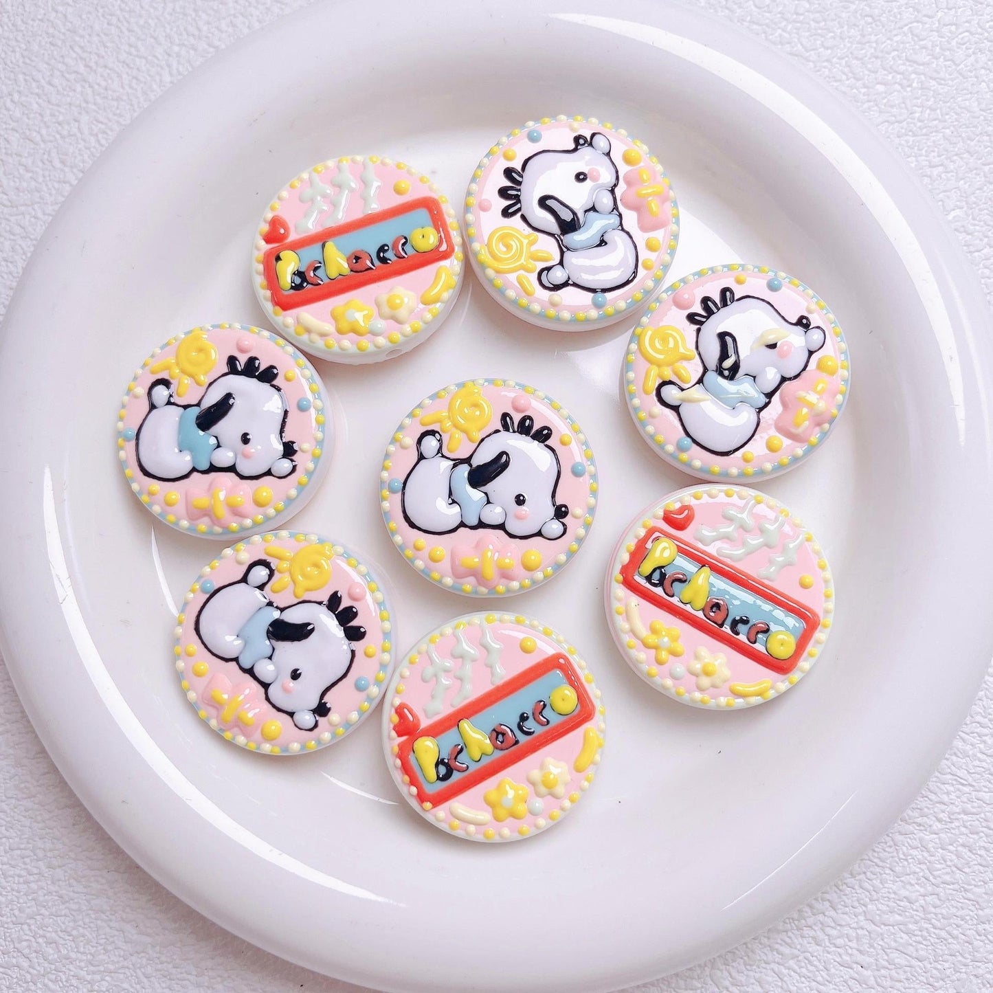 Pochacco Hand-Painted Beads