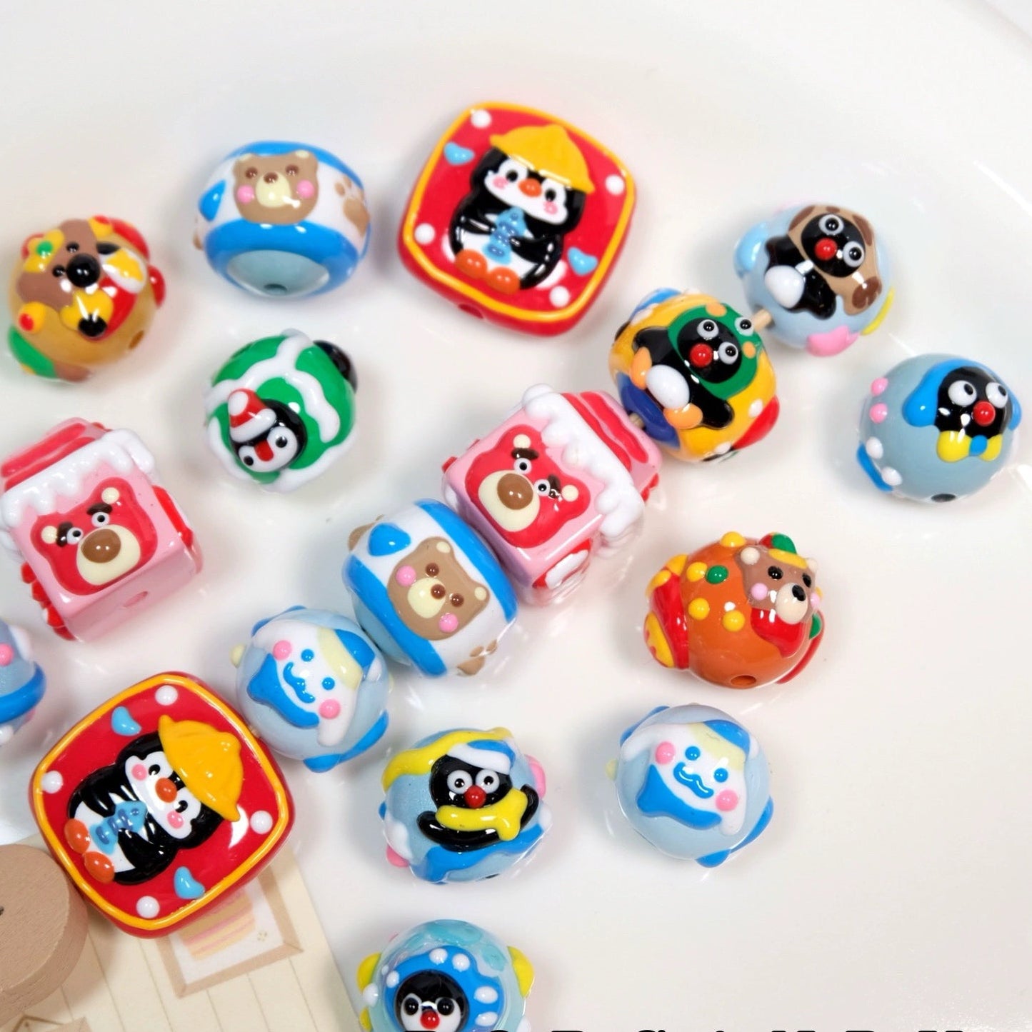 Cute Cartoon Hand-Painted Beads