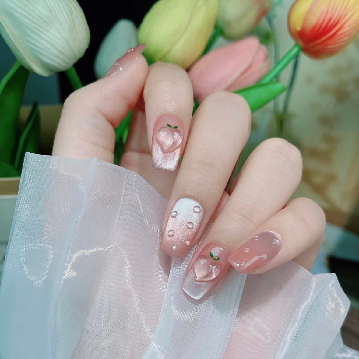 Peach Handmade Nails