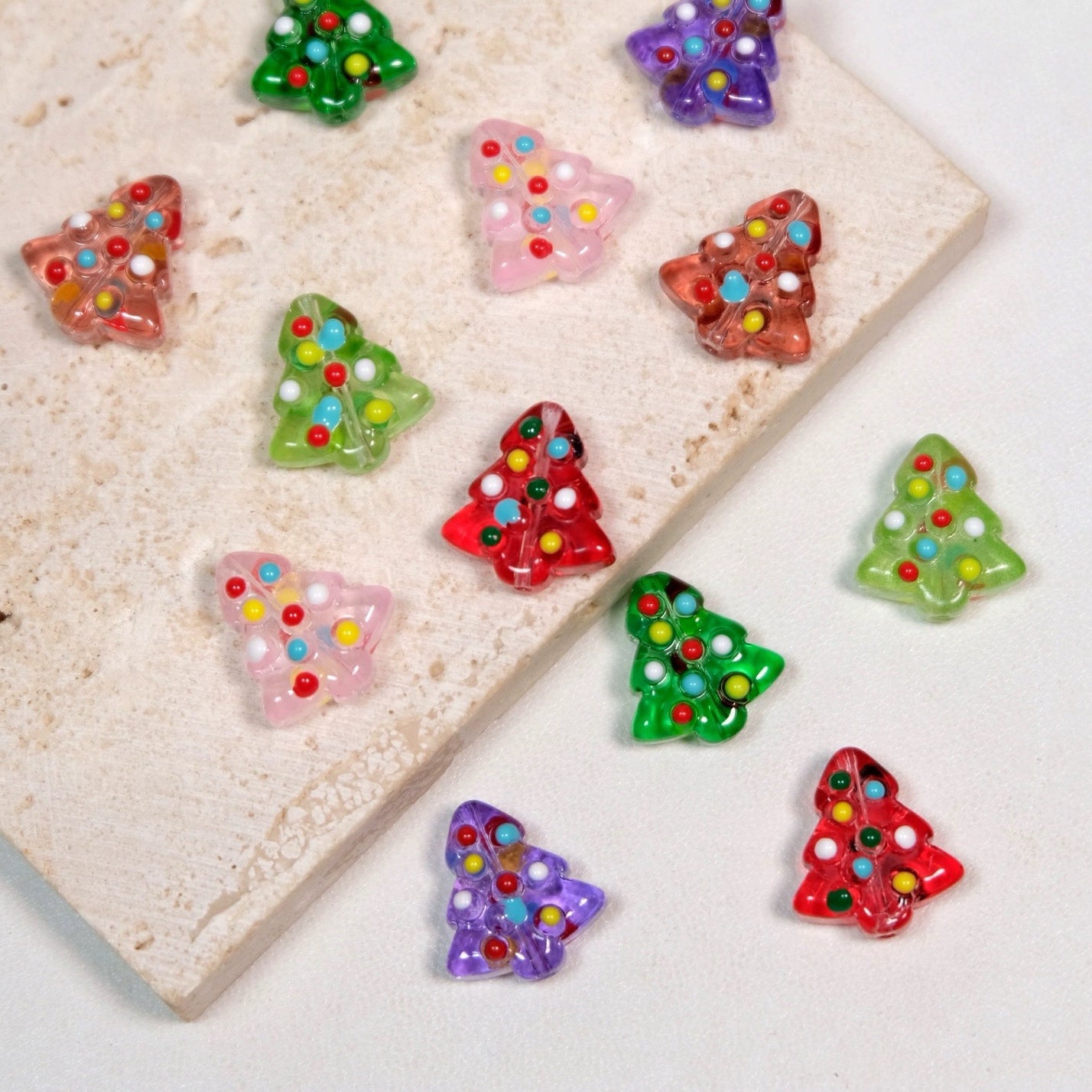 Hand-painted Christmas Tree Beads