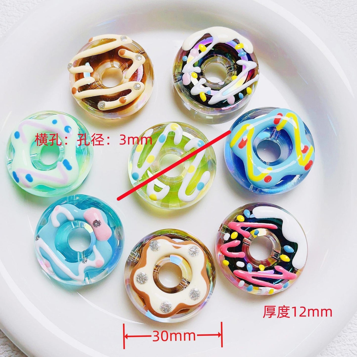 Hand-Painted Donut Beads