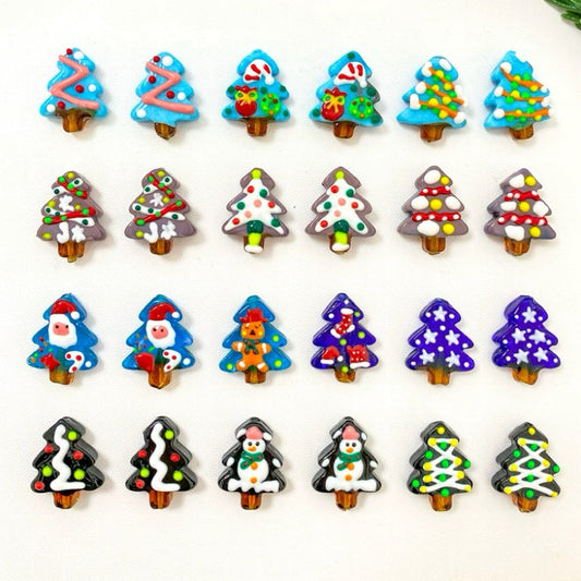 Hand-Painted Christmas Tree Beads