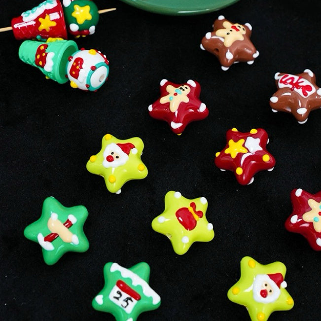 Christmas Collection Of Hand-Painted Beads