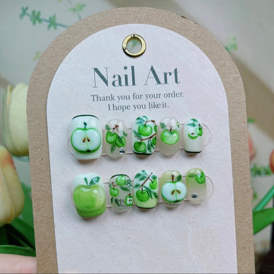 Green Apple Handmade Nails