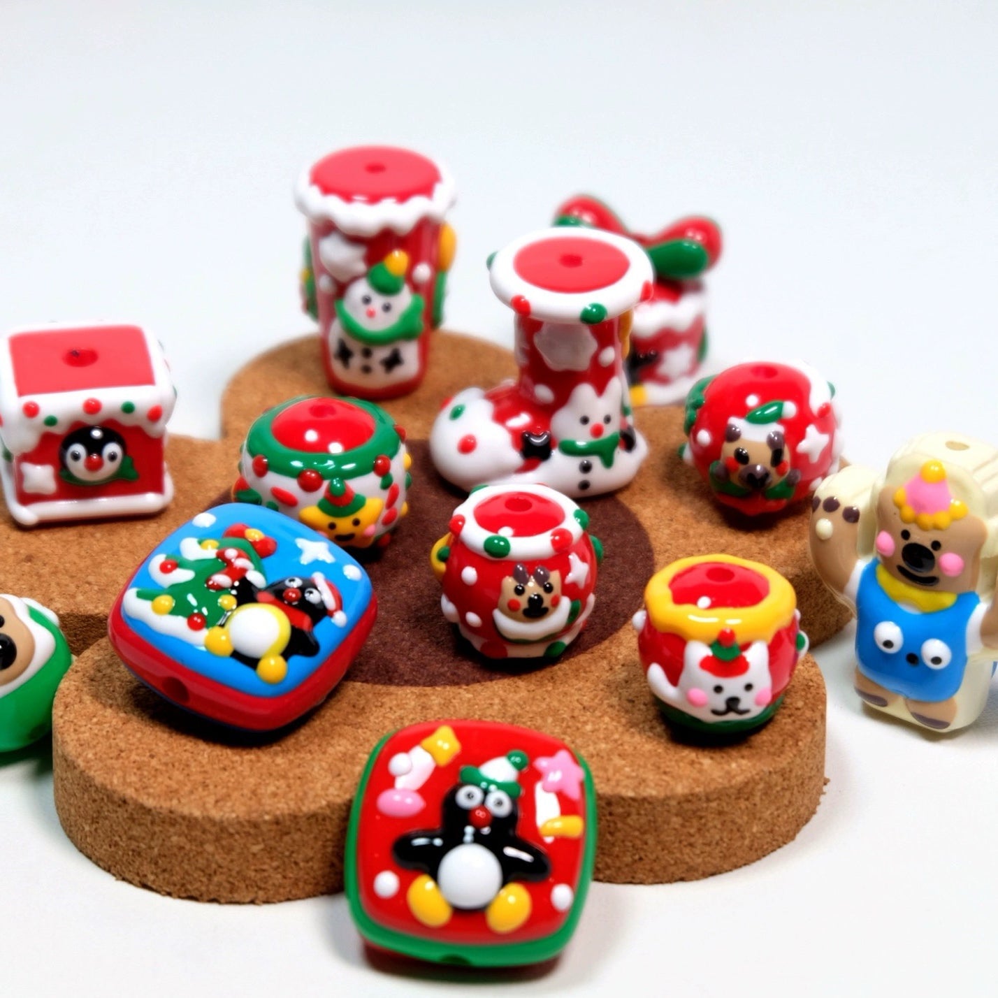 Christmas Collection Of Hand-Painted Beads