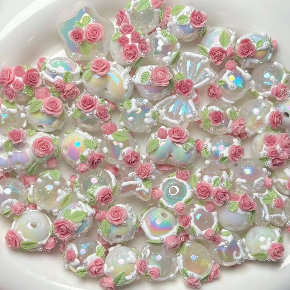 Hand-Painted Flower Bead