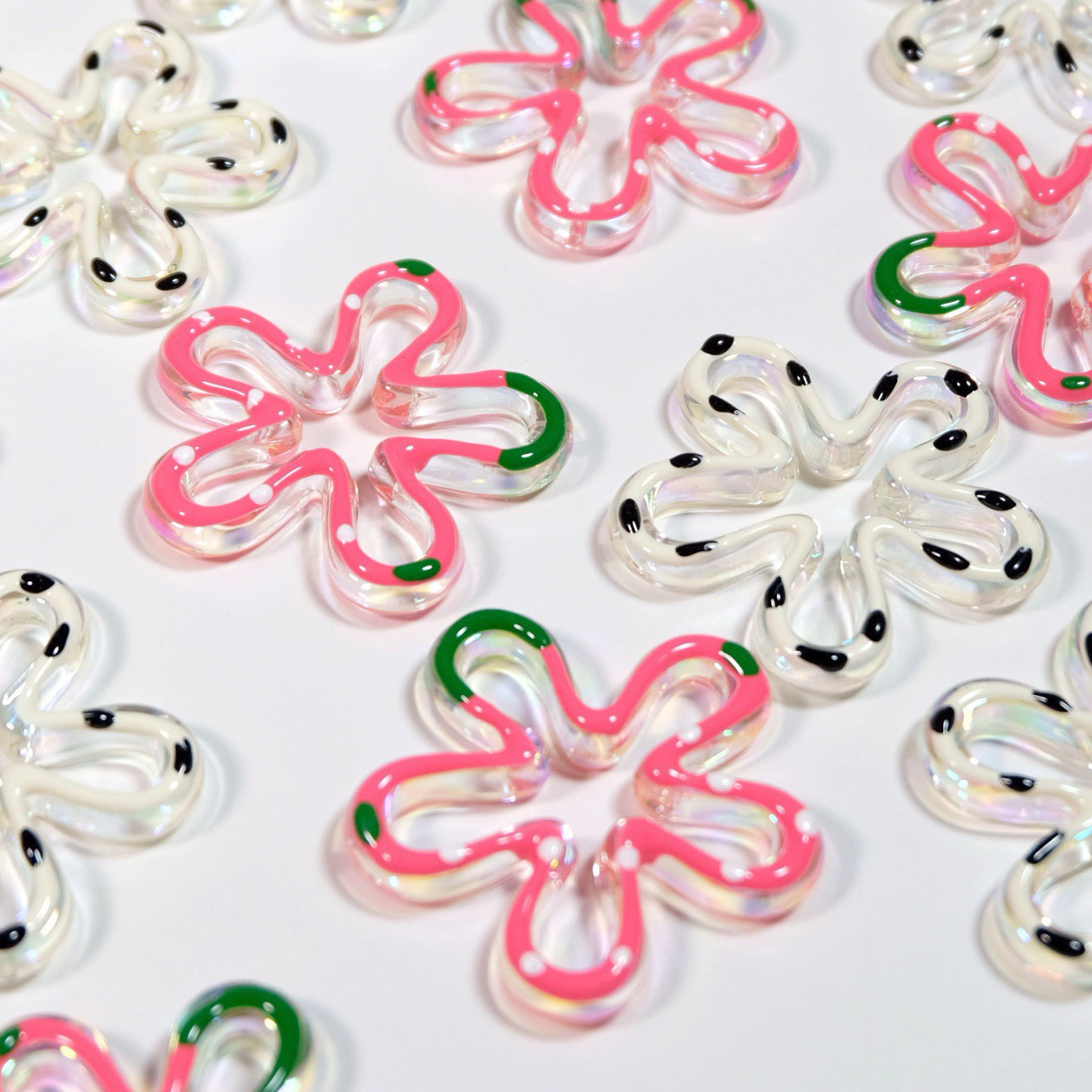 Hand-Painted Flower Bead