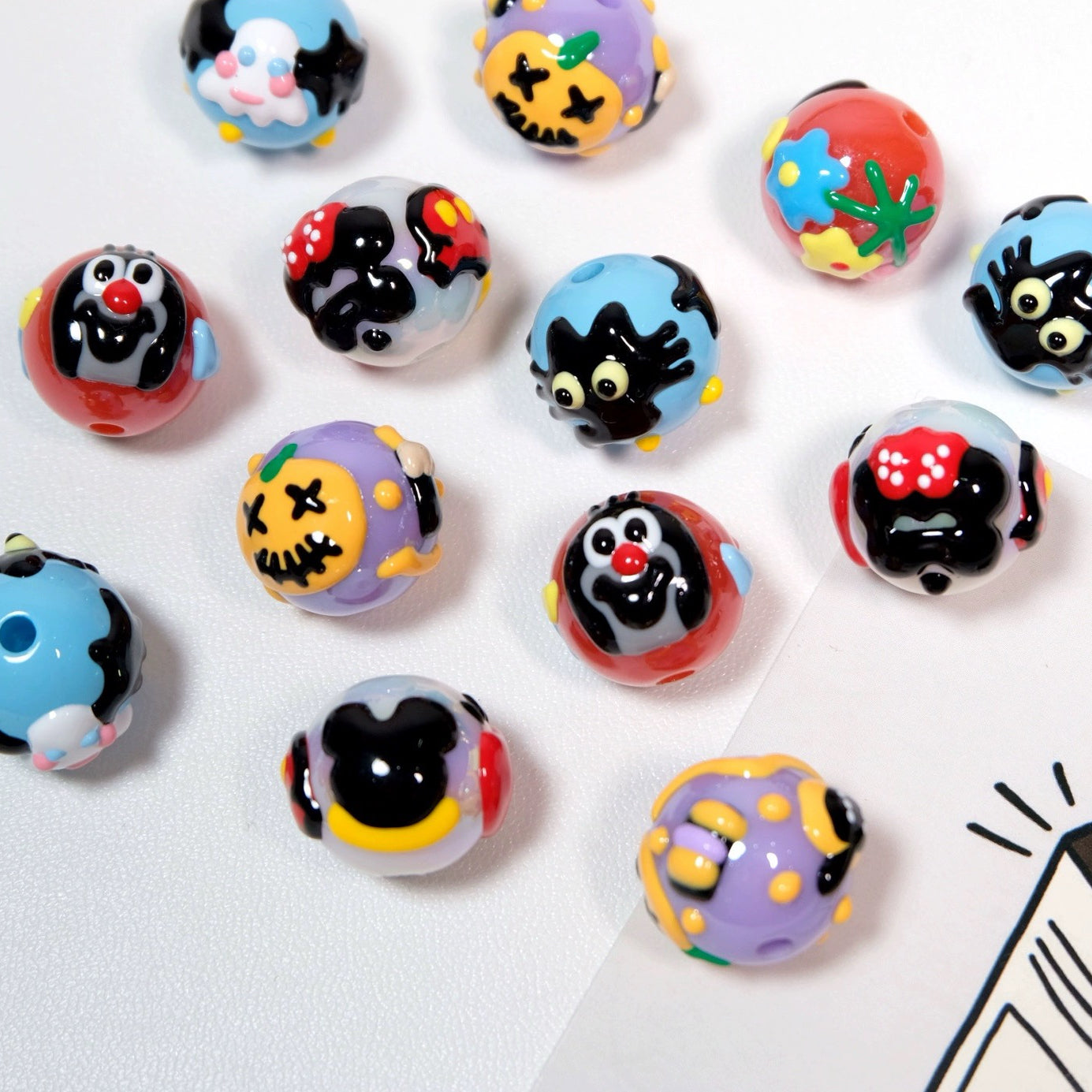 Cartoon Hand-Painted Bead