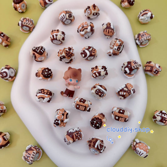 Coffee Colored Hand-Painted Beads