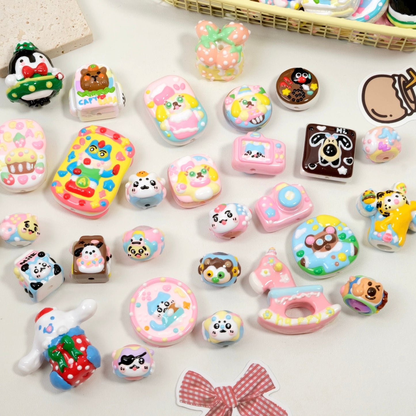 Cute Hand-Painted Beads