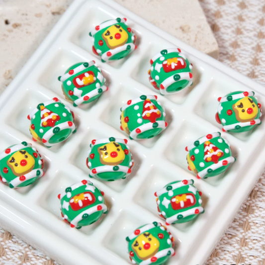 Christmas Collection Of Hand-Painted Beads