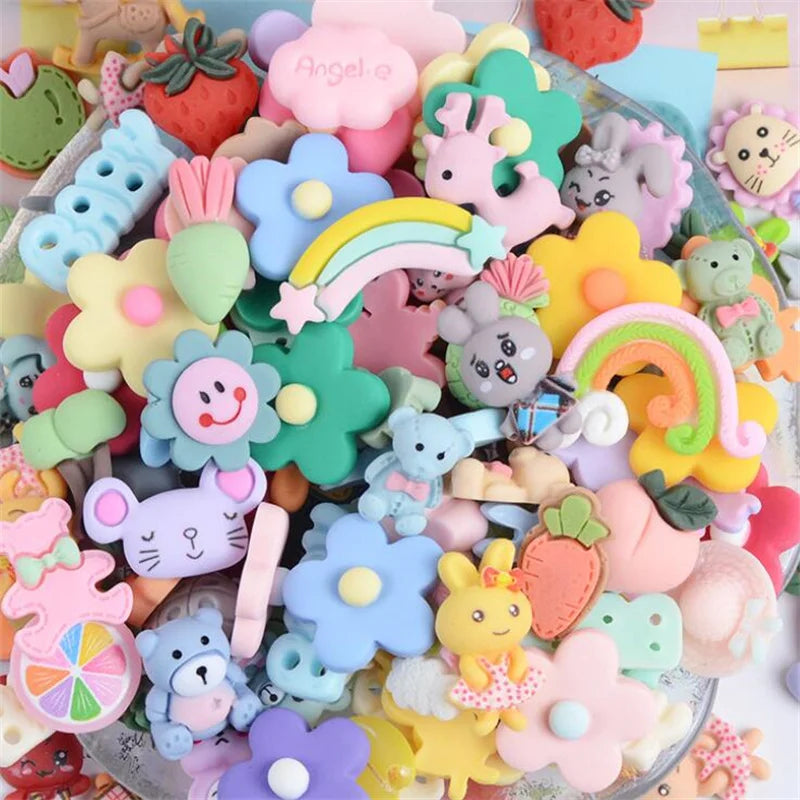 20pcs Slime Resin Fake Candy Charms Kawaii Cute Set Flatback Bead for DIY Craft Hair Clip Phone Case Scrapbooking Making Supply