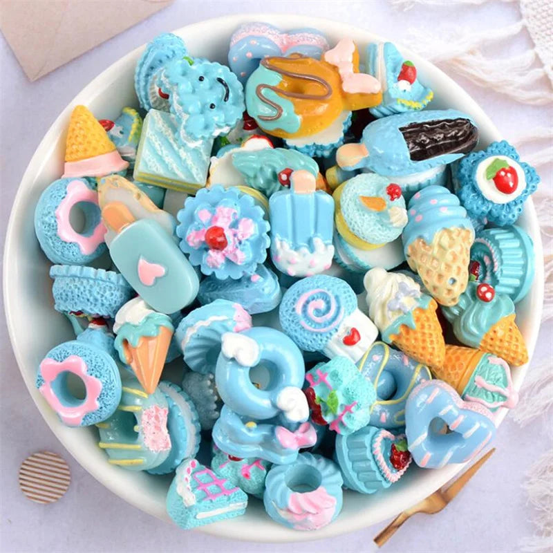 20pcs Slime Resin Fake Candy Charms Kawaii Cute Set Flatback Bead for DIY Craft Hair Clip Phone Case Scrapbooking Making Supply