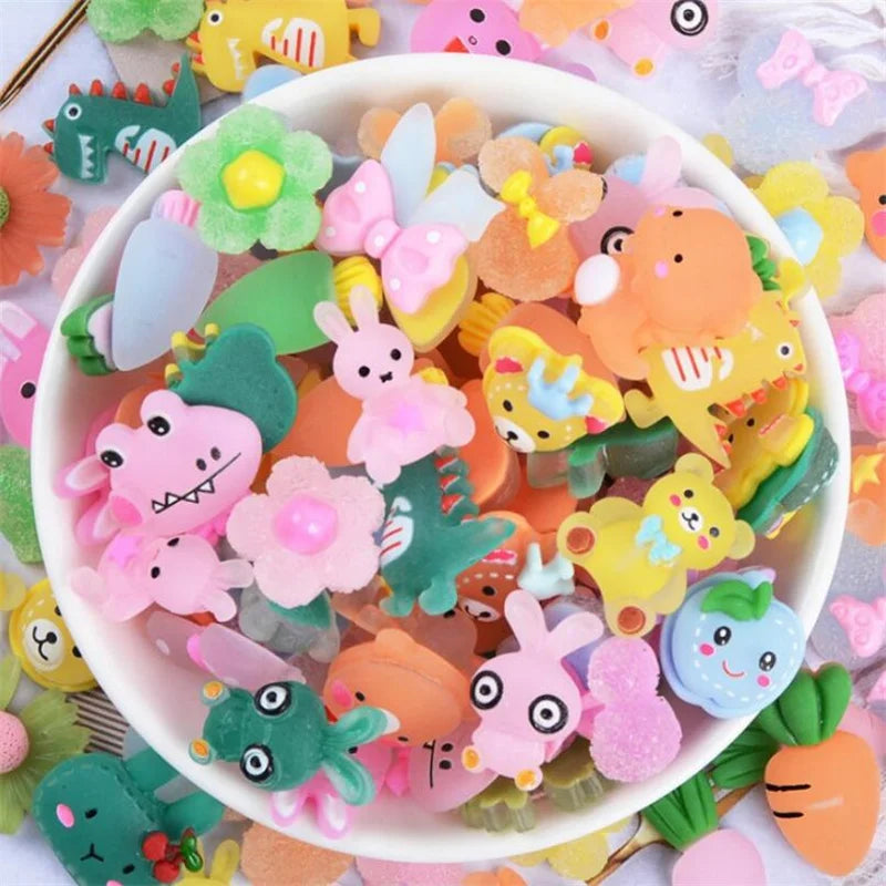 20pcs Slime Resin Fake Candy Charms Kawaii Cute Set Flatback Bead for DIY Craft Hair Clip Phone Case Scrapbooking Making Supply