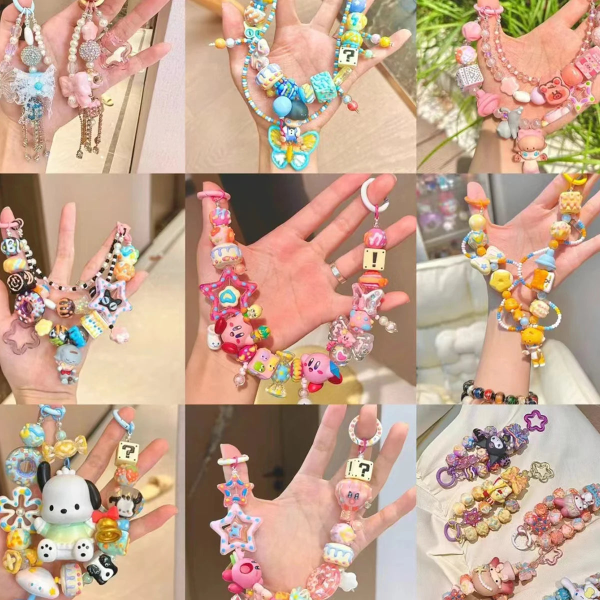 15pcs Mixed Different Hand Painted Acrylic Beads for Jewelry Making Loose Beads DIY Bracelet Necklace Earring Keychain Gifts