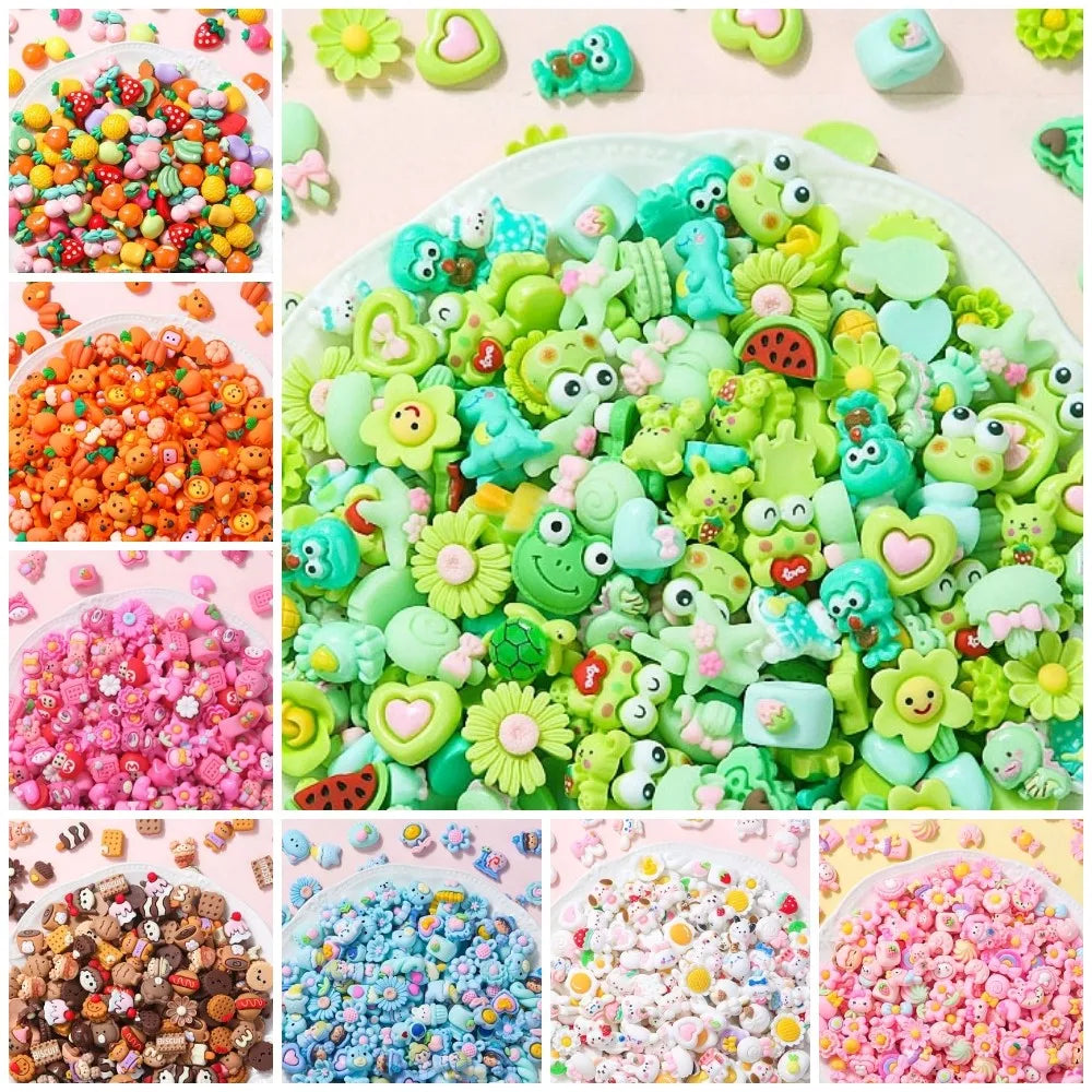 20pcs Slime Resin Fake Candy Charms Kawaii Cute Set Flatback Bead for DIY Craft Hair Clip Phone Case Scrapbooking Making Supply