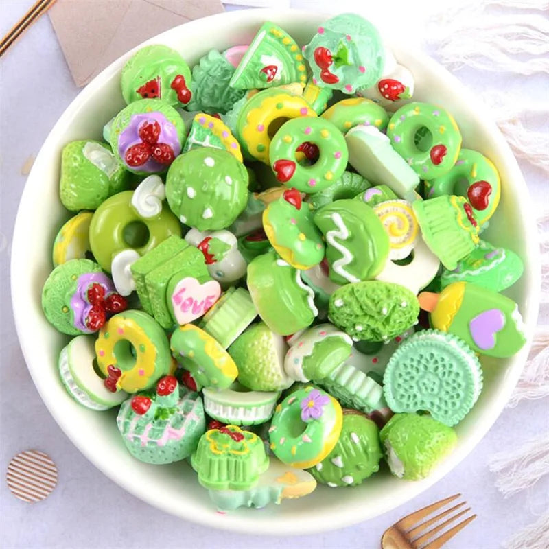 20pcs Slime Resin Fake Candy Charms Kawaii Cute Set Flatback Bead for DIY Craft Hair Clip Phone Case Scrapbooking Making Supply