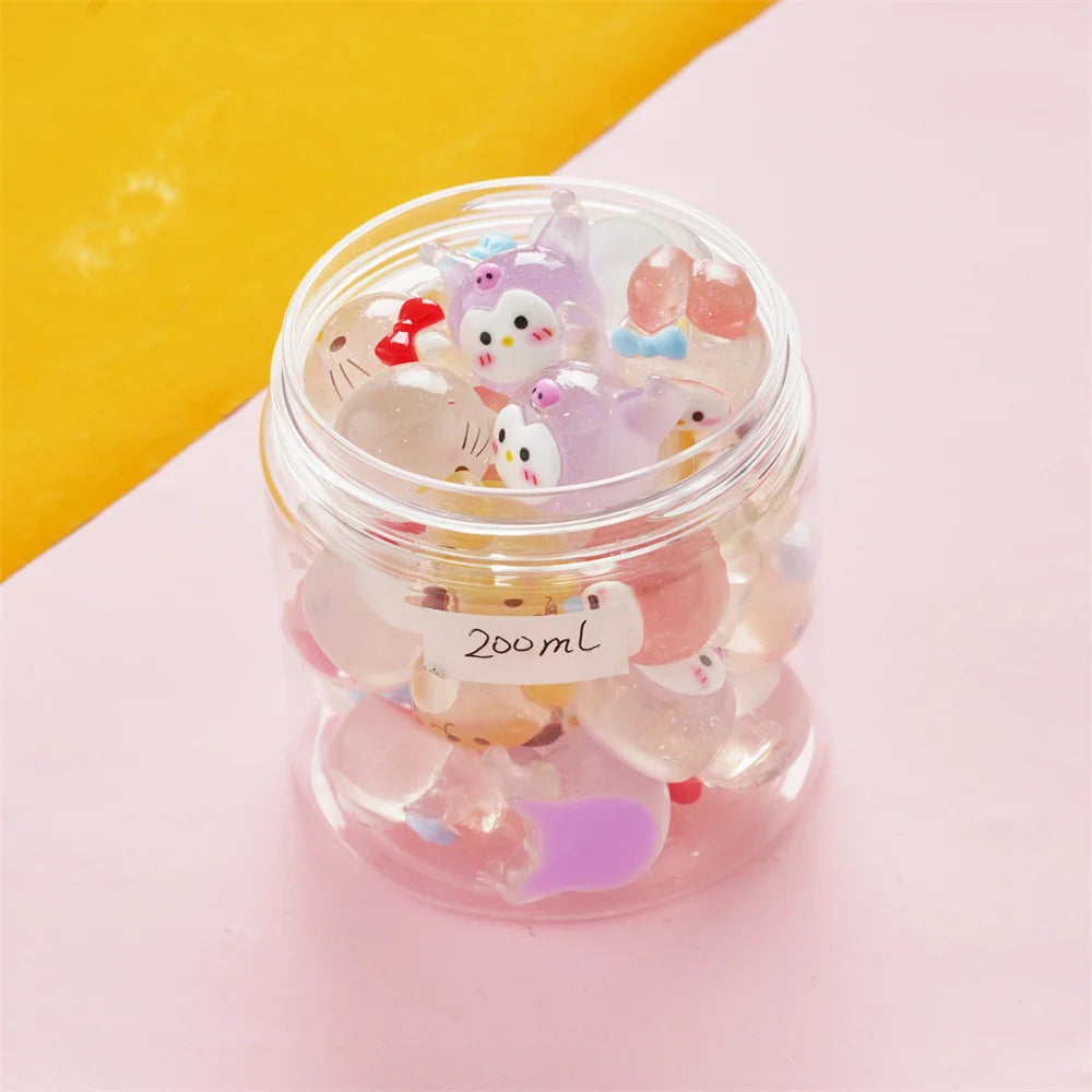 Kawaii Transparent Cartoon Big Head Resin Accessories DIY Cream Gel Phone Case Accessories Patch Half Solid Ball